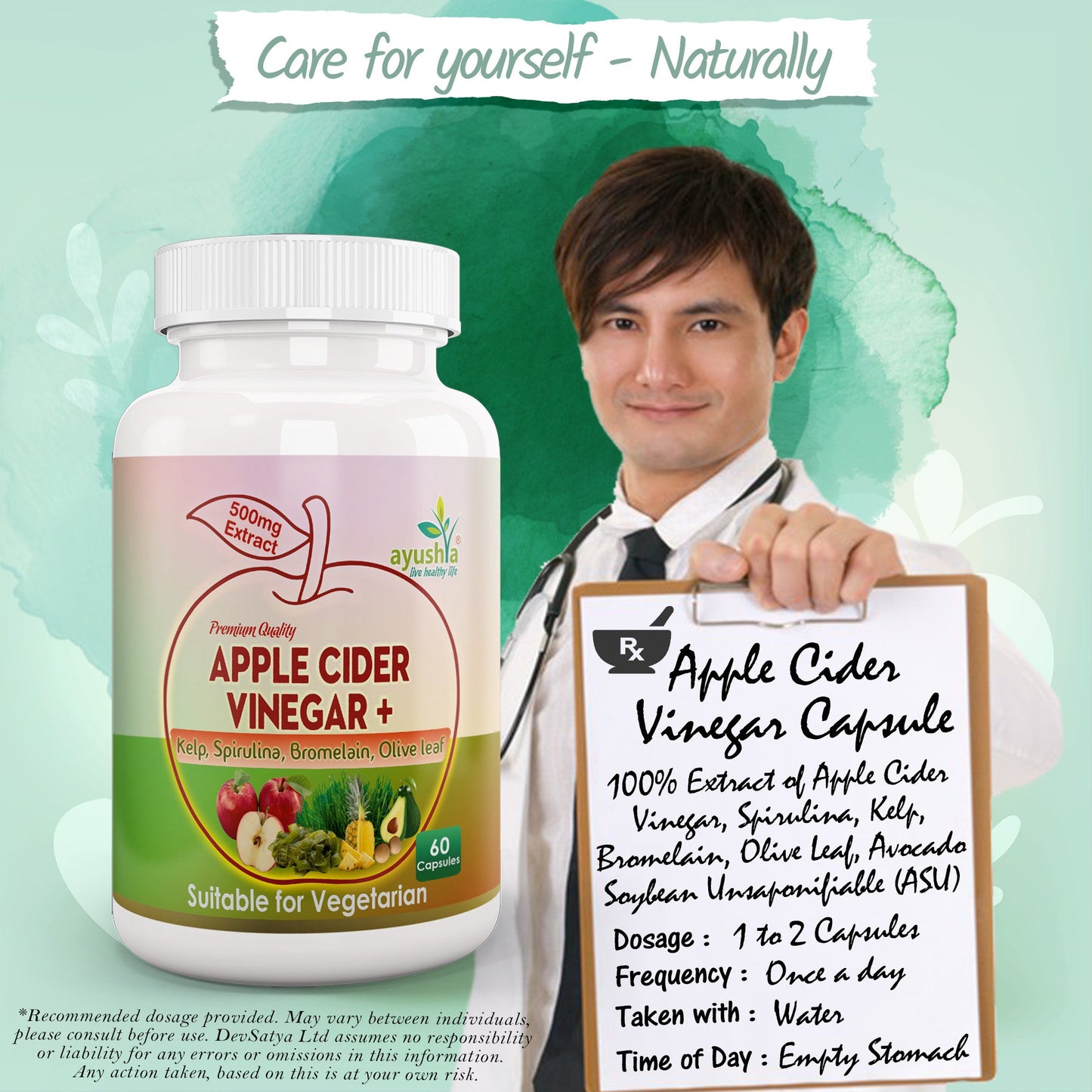 Apple Cider Vinegar Capsule with Kelp, Spirulina, Bromelain, Olive Leaf-4