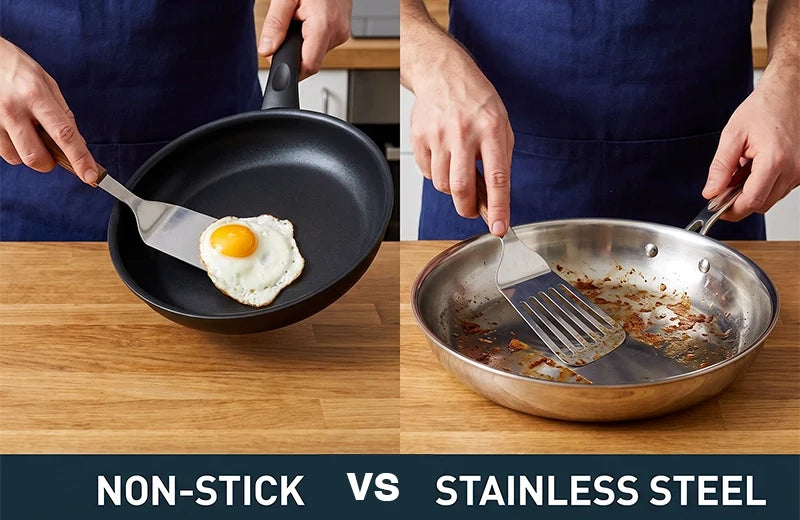 Non-Stick vs Stainless Steel Cookware