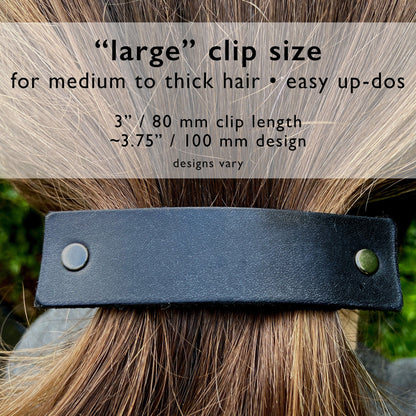 The Minimalist: Basic Black Leather Eco Barrette-4