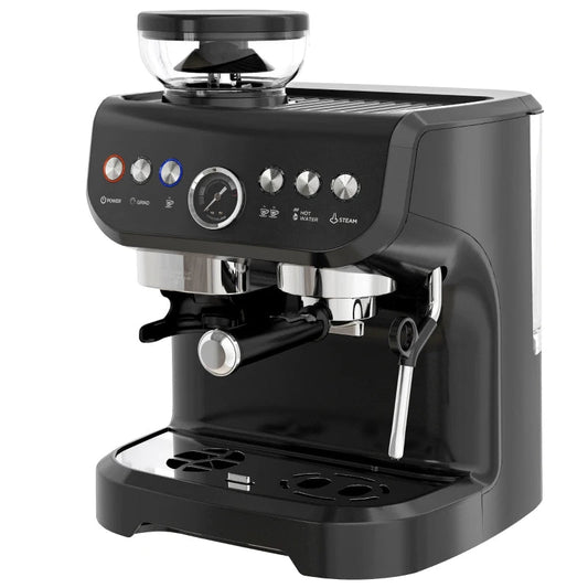 15 Bar Coffee Machine, with Adjustable Grind, Steamer and Accessories by HOMCOM - Aapon Mini Market Ltd