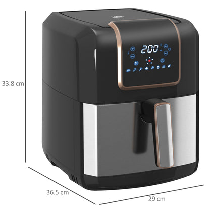 1700W 6.5L Air Fryer, Air Fryer Oven with Digital Display, Adjustable Temperature, Timer & Nonstick Basket for Oil | HOMCOM - Aapon Mini Market Ltd