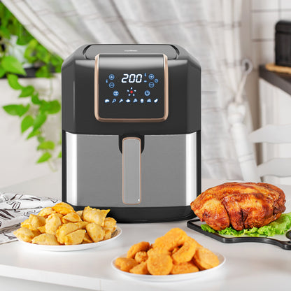 1700W 6.5L Air Fryer, Air Fryer Oven with Digital Display, Adjustable Temperature, Timer & Nonstick Basket for Oil | HOMCOM - Aapon Mini Market Ltd
