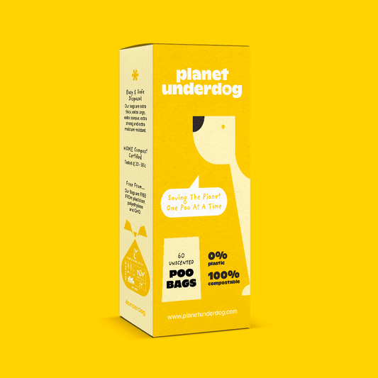 60 Planet Underdog Compostable Dog Poop Bags - Yellow Box - Aapon Mini Market Ltd