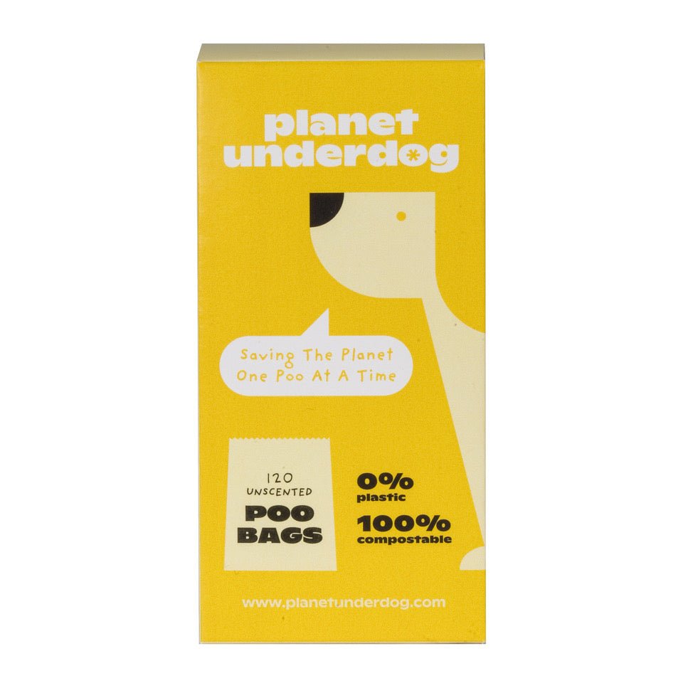 60 Planet Underdog Compostable Dog Poop Bags - Yellow Box - Aapon Mini Market Ltd