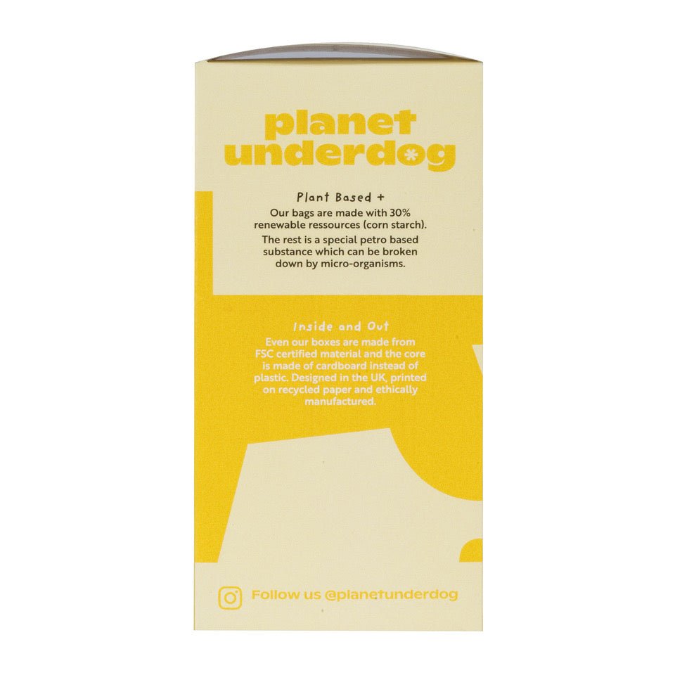 60 Planet Underdog Compostable Dog Poop Bags - Yellow Box - Aapon Mini Market Ltd