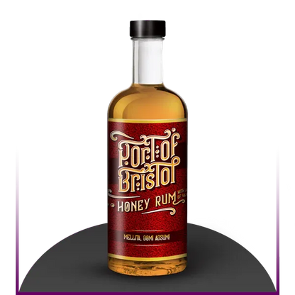 Port of Bristol Honey Rum 70cl bottle with red and gold label