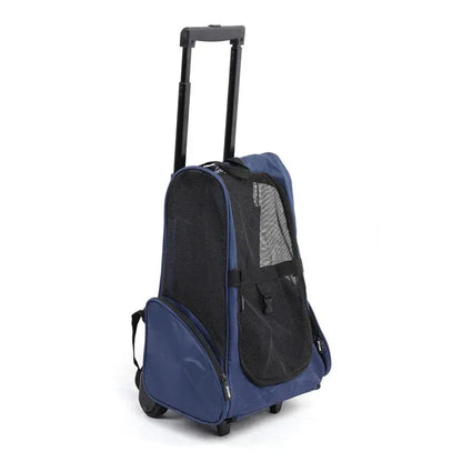 Aaponminimarket 2-in-1 Retractable Pet Carrier (Blue)