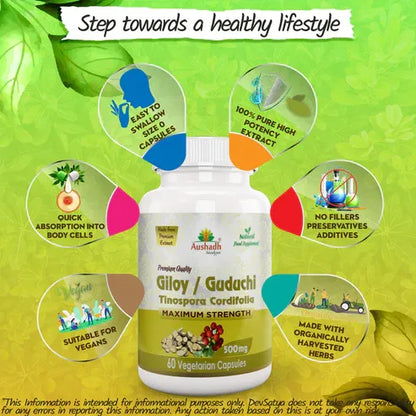 Aaponminimarket Giloy Guduchi Capsule (Tinospora Cordifolia)