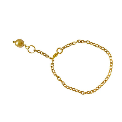 Aaponminimarket Gold freshwater pearl adjustable bracelet or anklet on gold plated chain | by Ifemi Jewels
