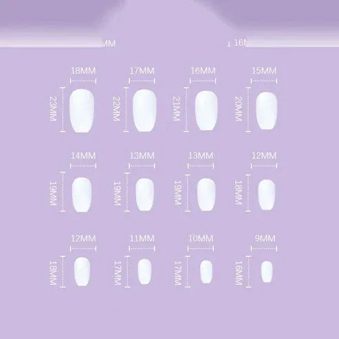 Aaponminimarket Ice Glitter Short Ballet Press-On Nails