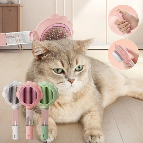 Aaponminimarket Self-Cleaning Pet Brush Comb with Spray