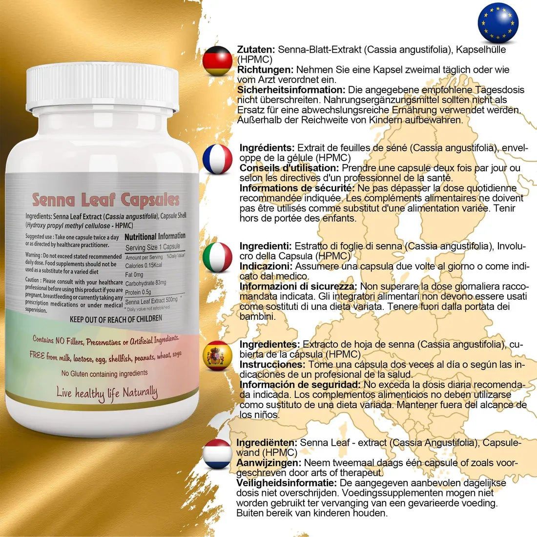 Aaponminimarket Senna Leaf Capsule (Cassia angustifolia)