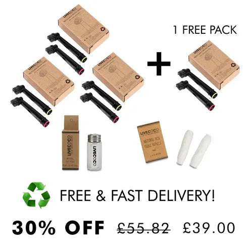Aaponminimarket Sustainable Toothbrush Heads + Eco-Floss Bundle