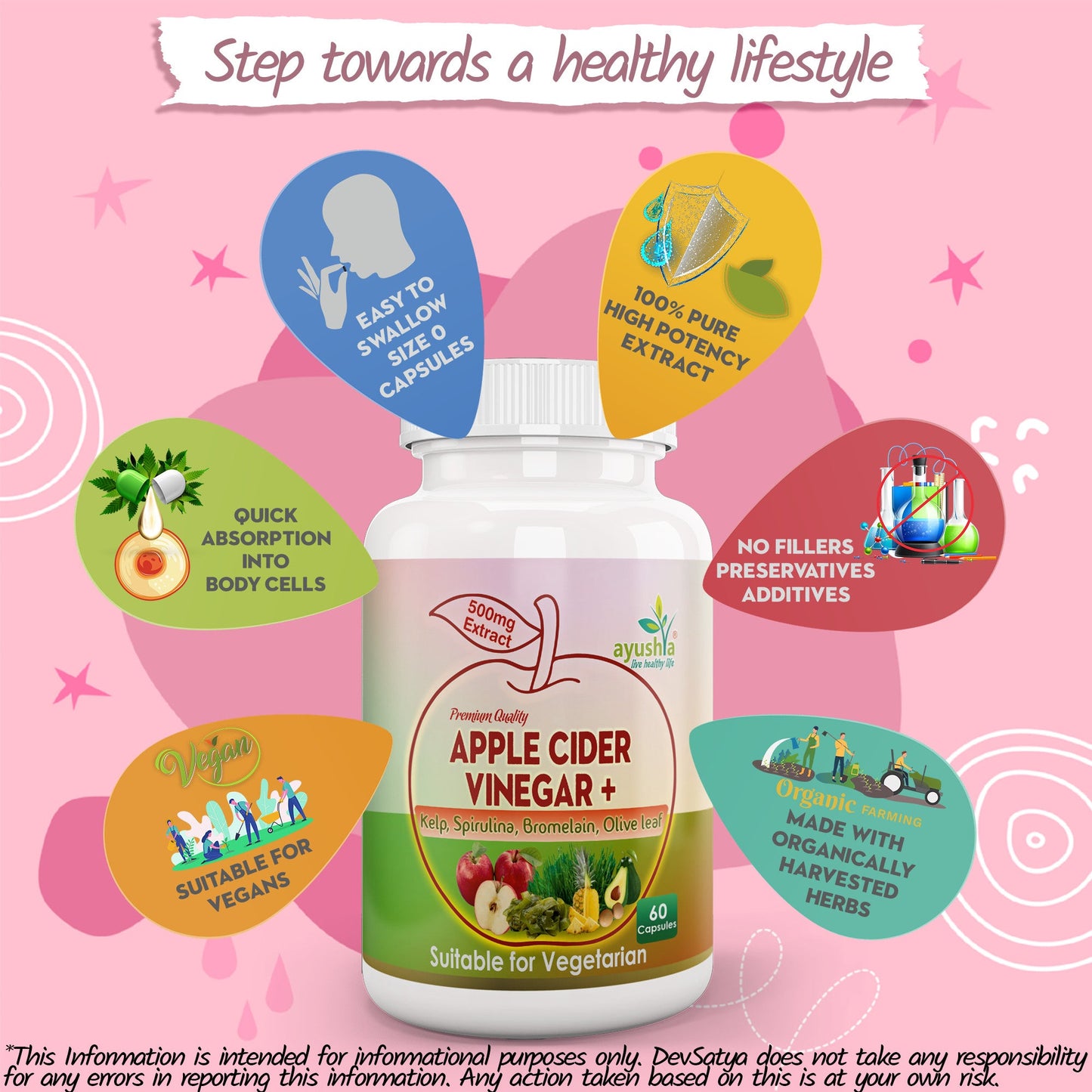 Apple Cider Vinegar Capsule with Kelp, Spirulina, Bromelain, Olive Leaf-2