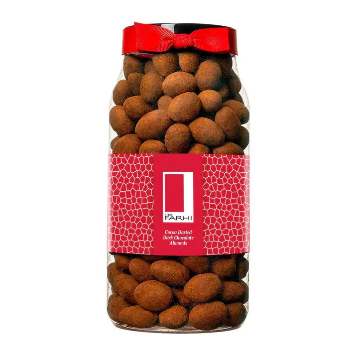 Aaponminimarket Cocoa Dusted Dark Chocolate Almonds, Palm Oil Free, 740g