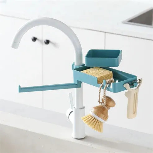 Aaponminimarket Faucet Sponge Holder with Drain Rack