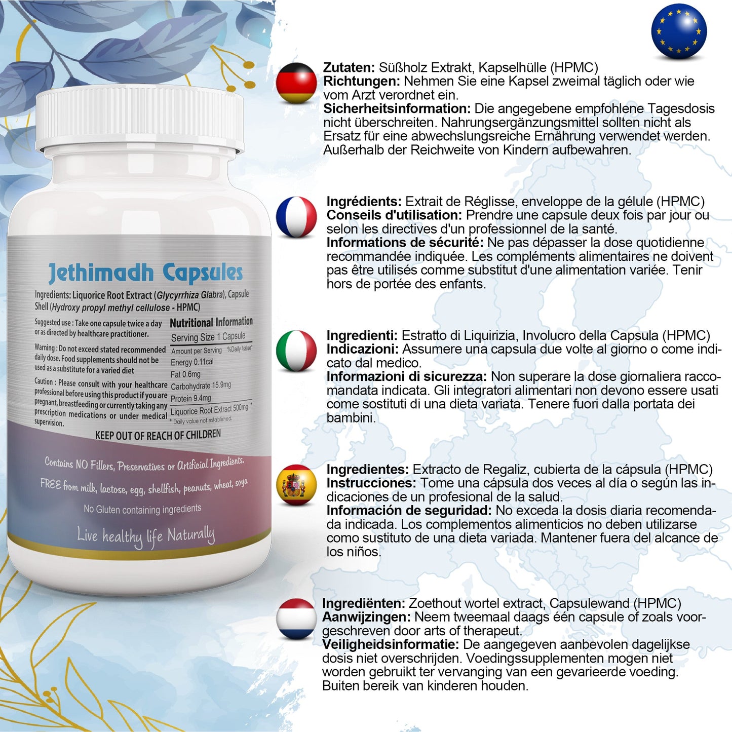 Liquorice Root Capsule (Yastimadhu - Mulethi - Jethimadh)-1