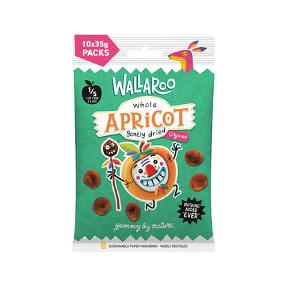 Aaponminimarket  Organic Gently Dried Whole Apricots – Box of 10 x 35g