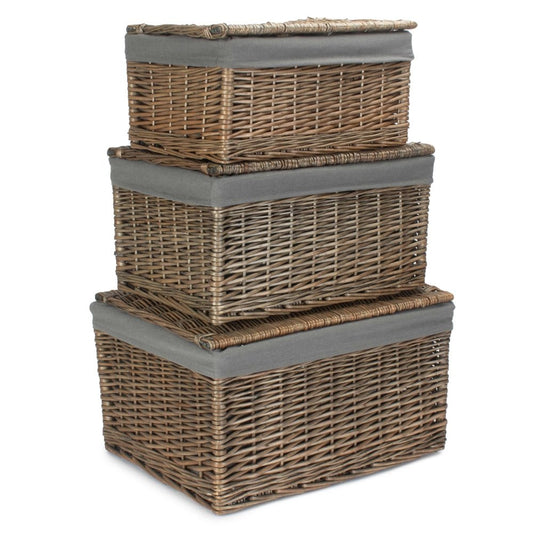 Antique Wash Cotton Lined Storage Basket - Aapon Mini Market Ltd