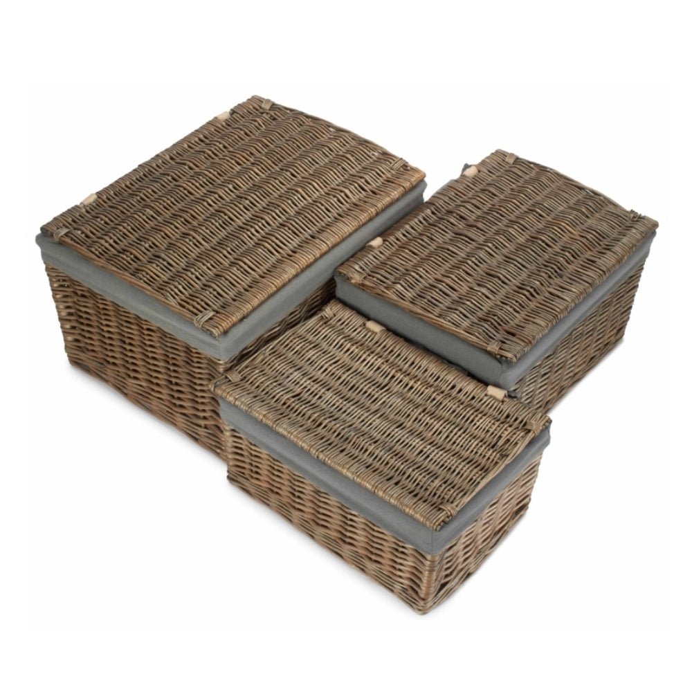 Antique Wash Cotton Lined Storage Basket - Aapon Mini Market Ltd