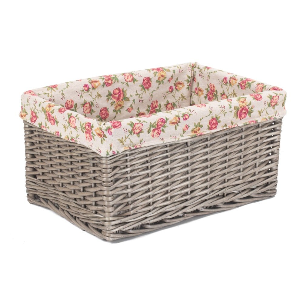 Antique Wash Garden Rose Wicker Storage Baskets - Aapon Mini Market Ltd