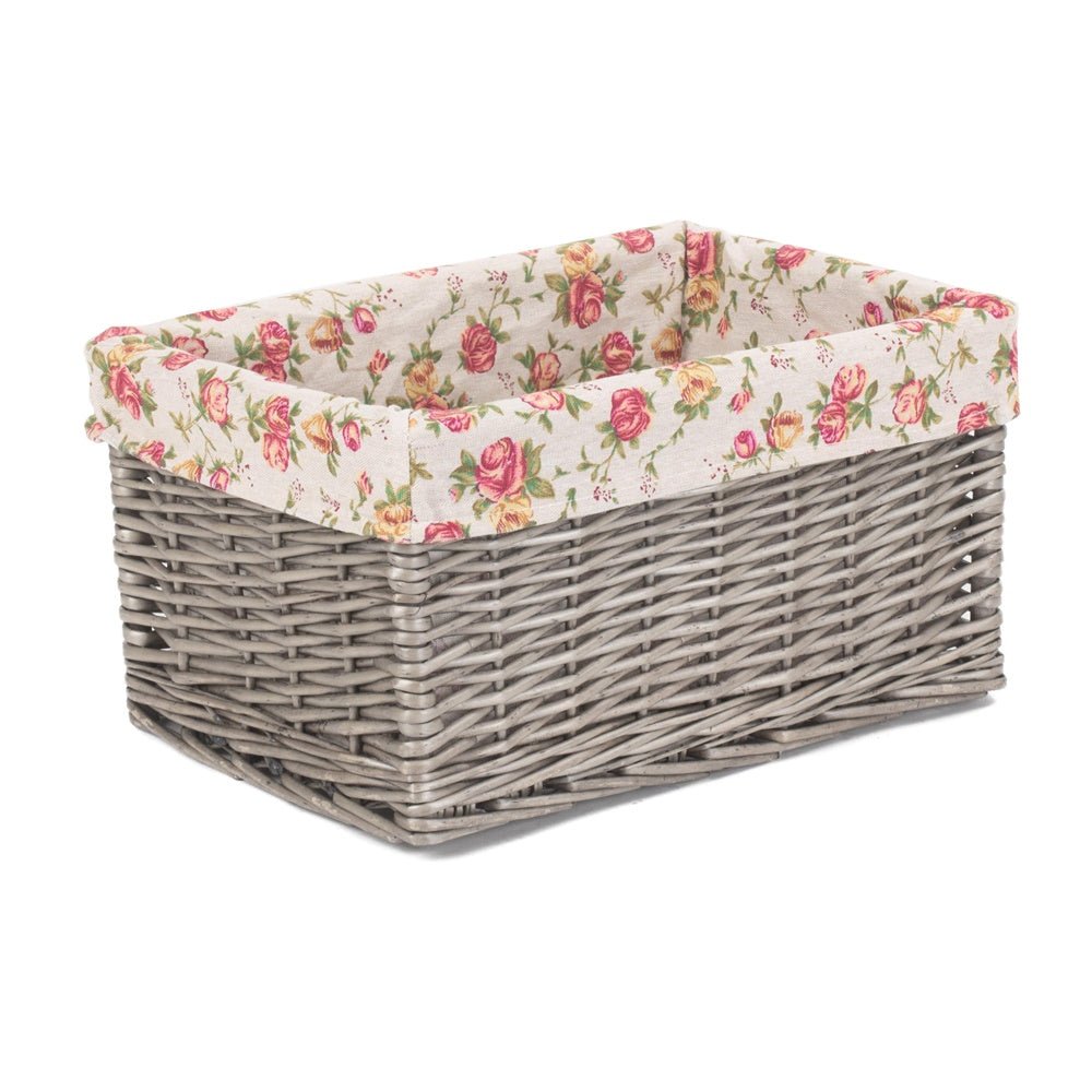 Antique Wash Garden Rose Wicker Storage Baskets - Aapon Mini Market Ltd