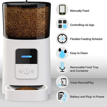 Automatic Cat Feeder WiFi Enable Smart Pet Dog Food Dispenser - Aapon Mini Market Ltd