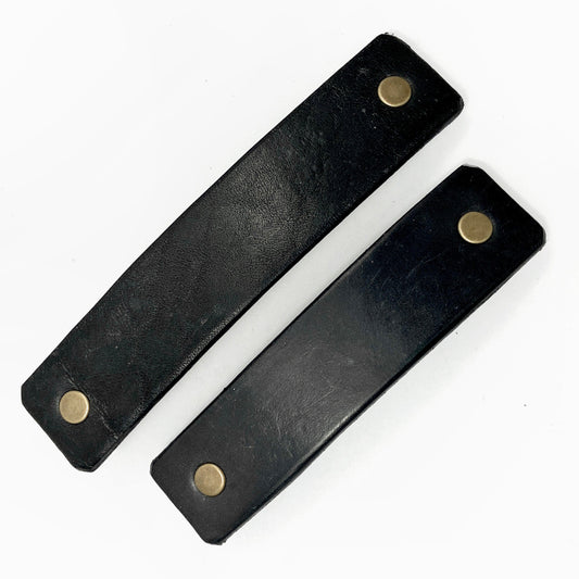 The Minimalist: Basic Black Leather Eco Barrette-10