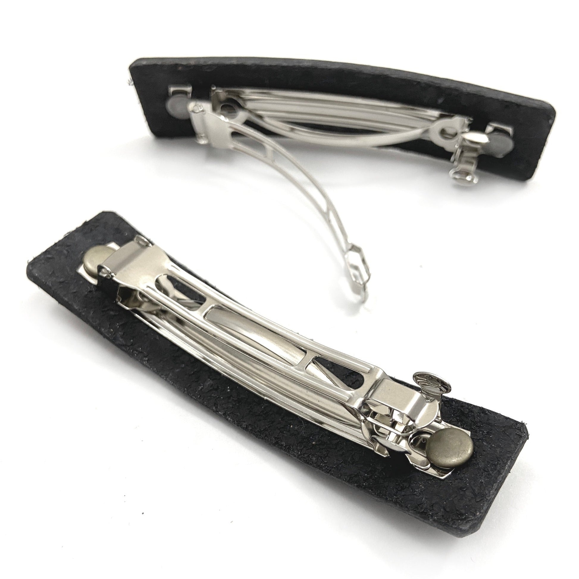 The Minimalist: Basic Black Leather Eco Barrette-3