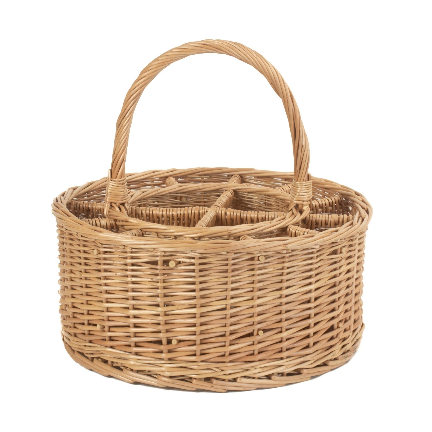 Garden Wicker Drinks Basket Complete with 12 Glasses - Aapon Mini Market Ltd