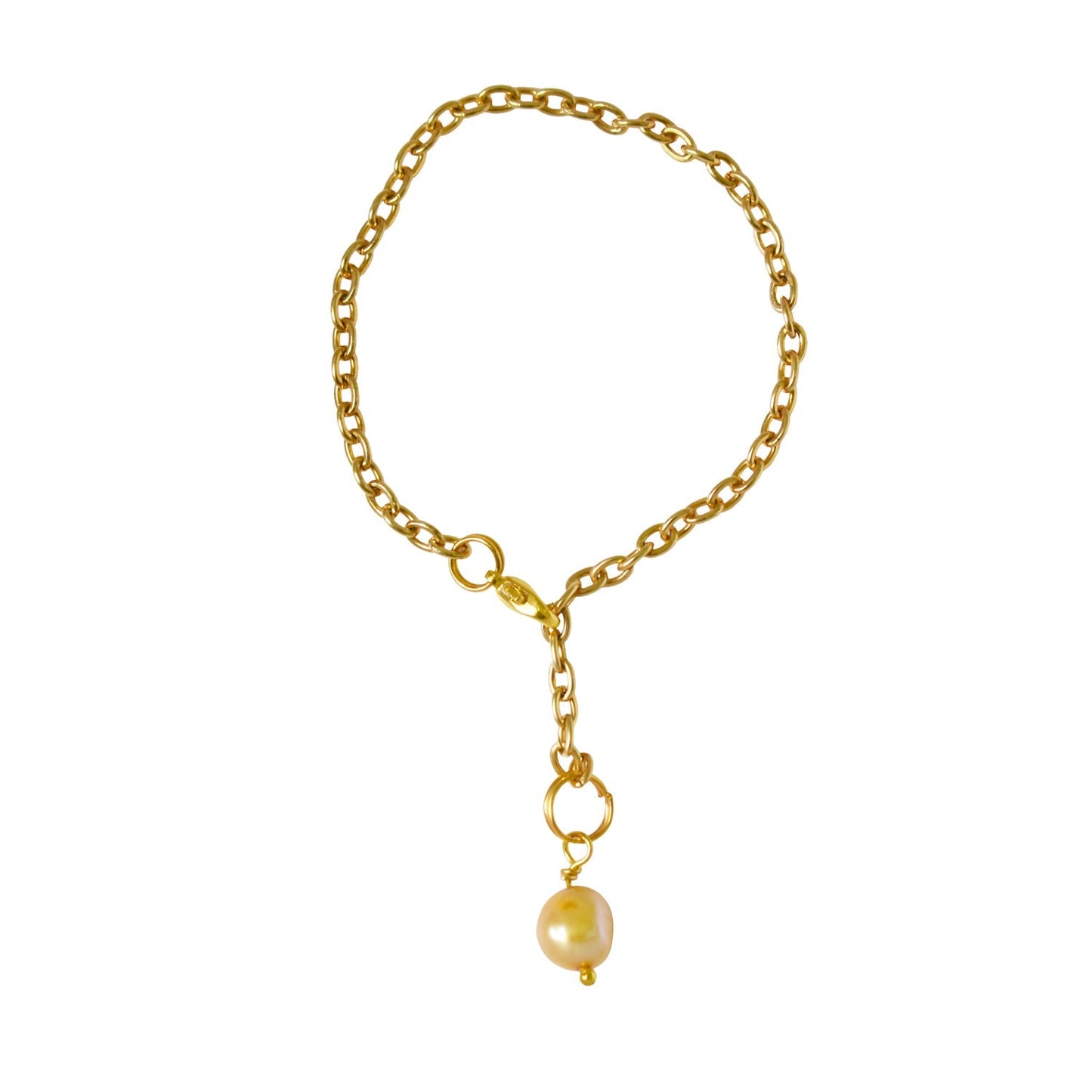Gold freshwater pearl adjustable bracelet or anklet on gold plated chain | by Ifemi Jewels - Aapon Mini Market Ltd