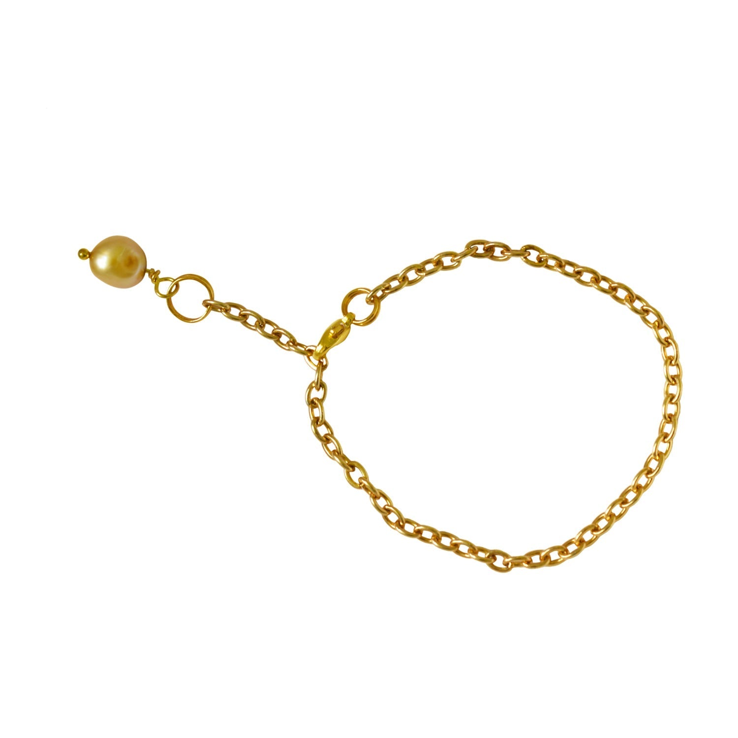 Gold freshwater pearl adjustable bracelet or anklet on gold plated chain | by Ifemi Jewels - Aapon Mini Market Ltd