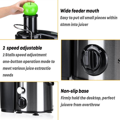 High - Power 800W Stainless Steel Electric Juicer - Aapon Mini Market Ltd