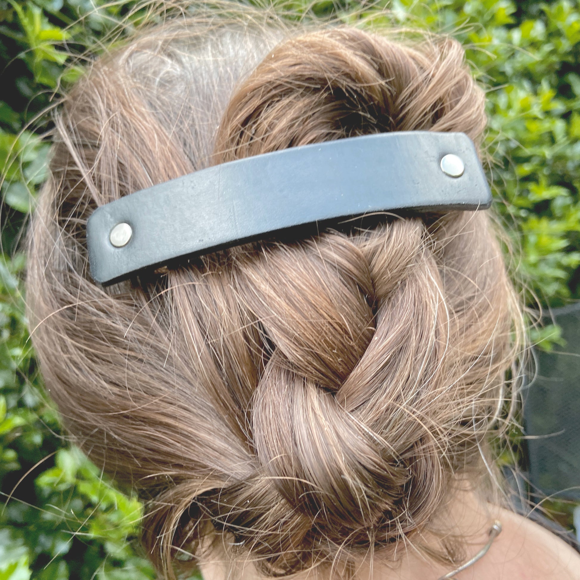 The Minimalist: Basic Black Leather Eco Barrette-9