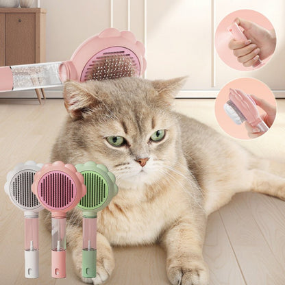 Self - Cleaning Pet Brush Comb with Spray - Aapon Mini Market Ltd
